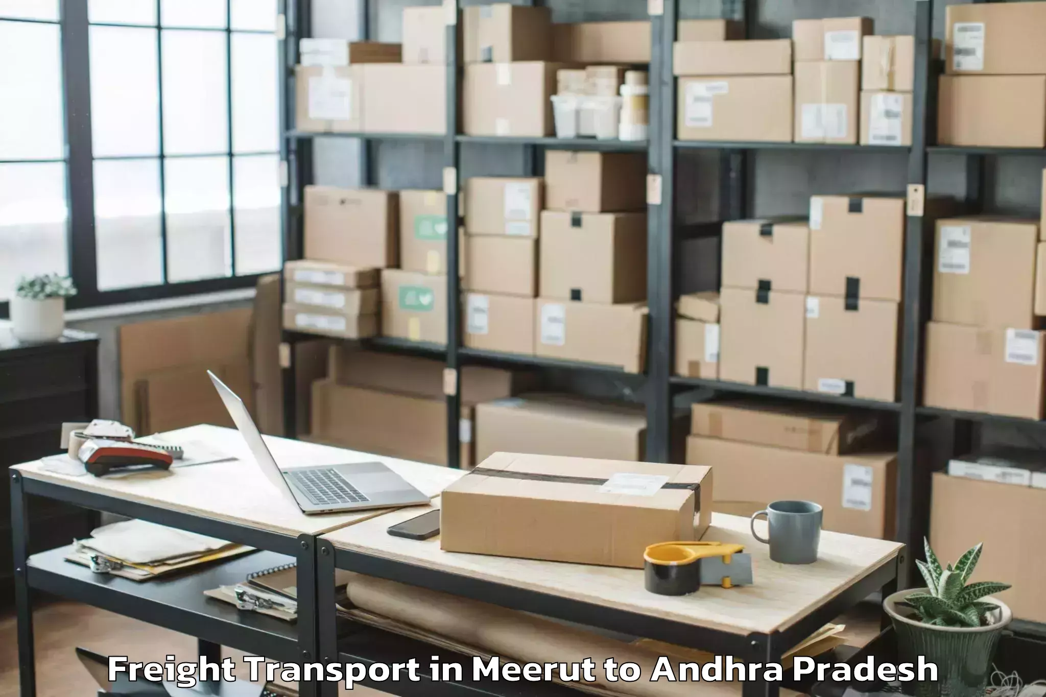 Trusted Meerut to Tallapudi Freight Transport